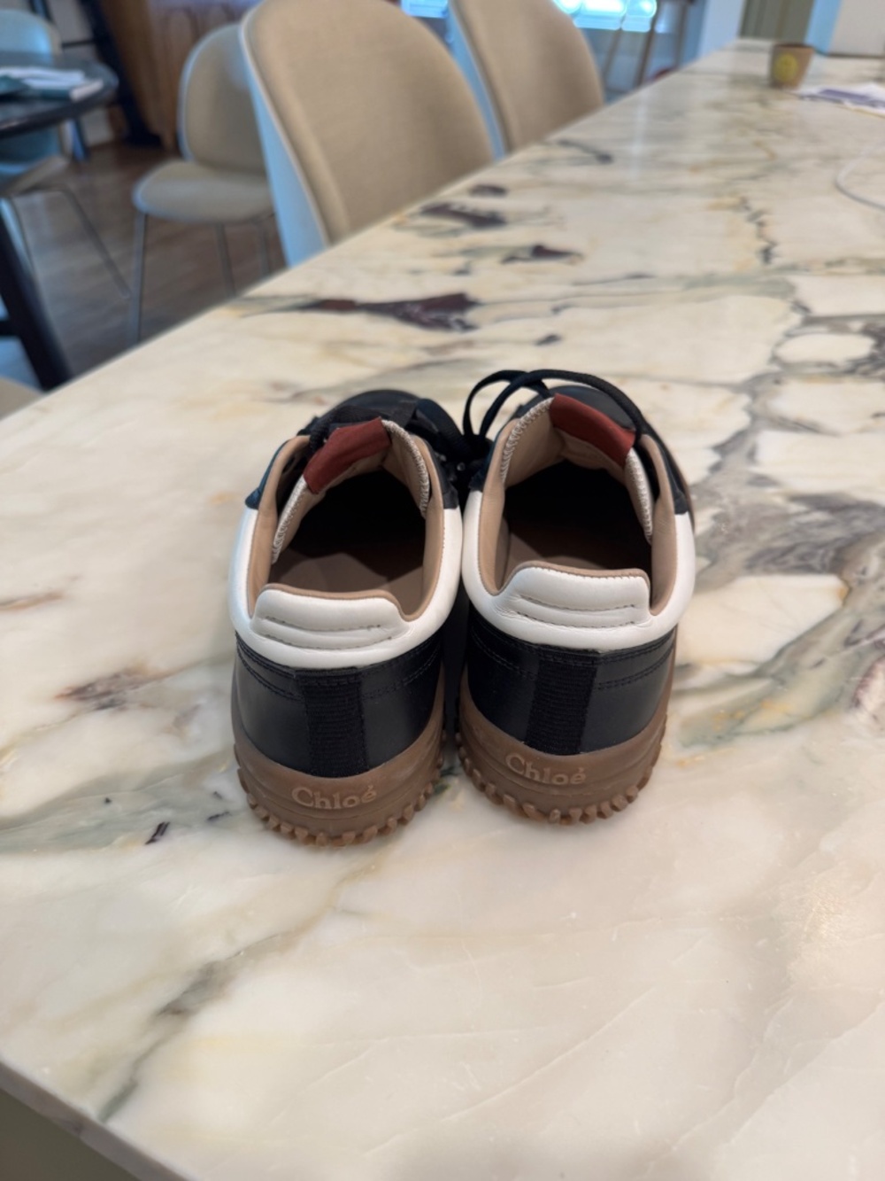 Chloe Black Leather Sneakers Size 39 (US 9) - Picture 4 of 6